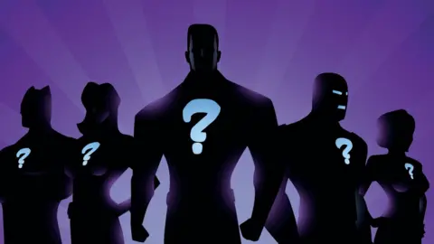 Getty Images Superheroes with question marks