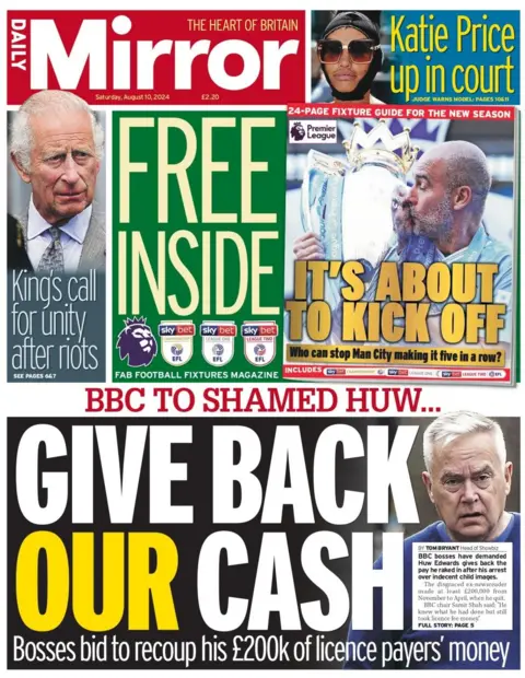 The headline in the Daily Mirror reads: Give us our money back