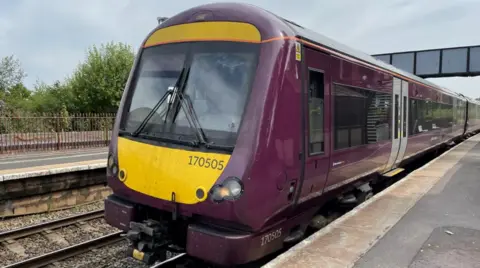 A West Midlands Trains train at Shifnal