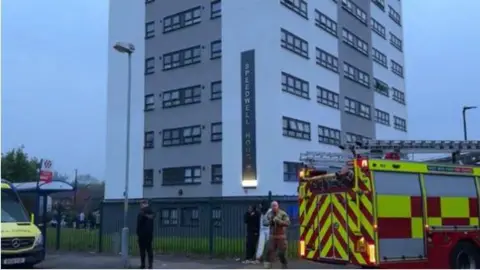 Tower block on Hillmeads Road