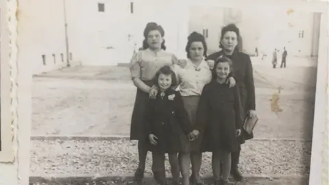 Handout Cheating Hitler  Tova Barkai, front right, with four others pictured post-war