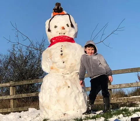 Michaela Dolan Ben McGovern in Garrison with his snowman