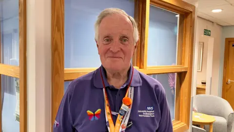 Norman Bainbridge one of the Butterfly Friends at University Hospital Southampton