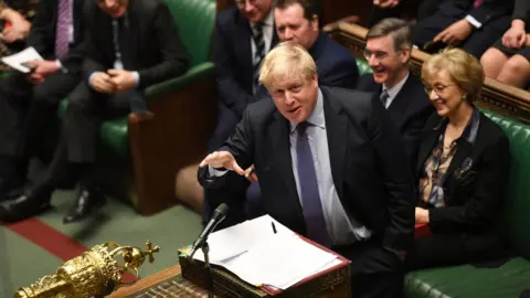 UK Parliament/Jessica Taylor Boris Johnson speaking in Parliament