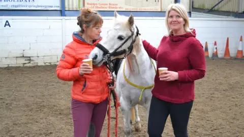 Riding for the Disabled Association Volunteers and horse at Harrogate Riding Centre