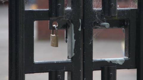 Lock on a school gate