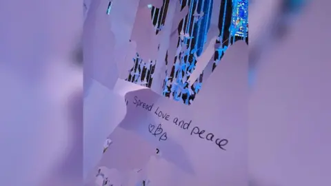 Peter Walker A message written on a peace dove