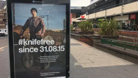 An anti-knife poster in Liverpool