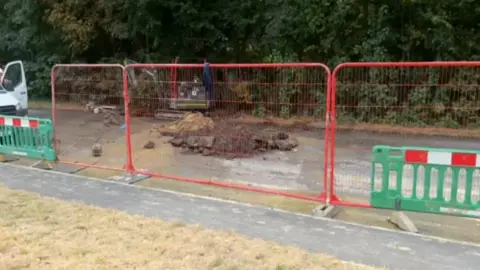 London Road burst water main