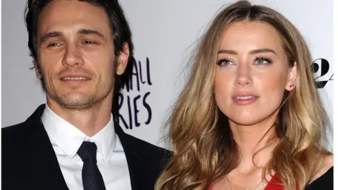 PA Media James Franco and Amber Heard