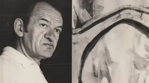 Dragana Smart A black and white photograph of Beljkasic in his studio in 1972