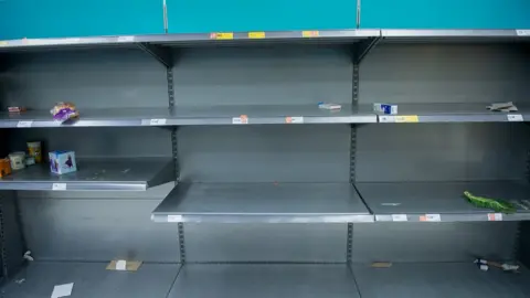 Getty Images Morrisons empty shelves