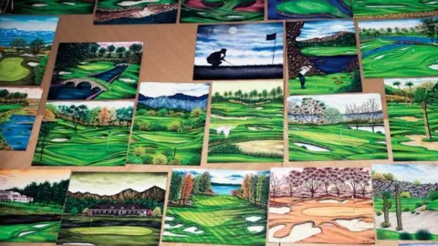 Golf Digest Several paintings by Valentine Dixon