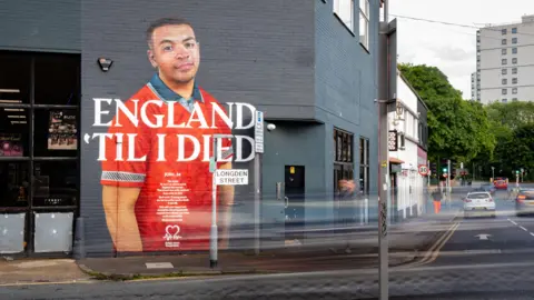 British Heart Foundation A mural of Josh Downie who died of cardiac arrest