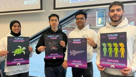 The University of Sheffield Four Project Pixel team members 
