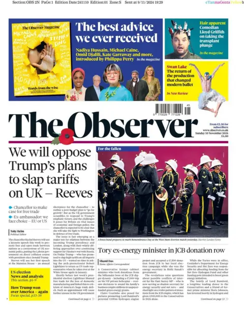 The Observer front page, 10 October 2024 