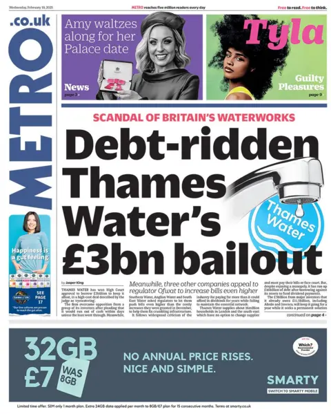 Metro Headline Baca: Bailout £ 3 miliar Thames Water yang ditunggangi utang