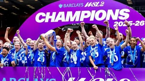 An image of Birmingham City Women celebrating being champions