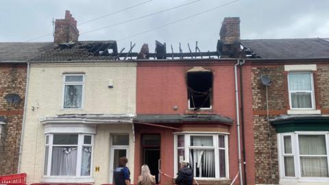 Damage to the houses in Thornaby after the fire