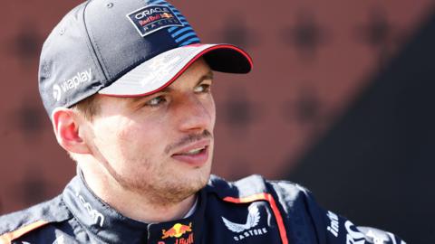 Max Verstappen pictured after qualifying on pole for Imola