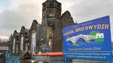 Picture of the outside of Ysgol Bro Gwydir in Llanrwst, Conwy. 