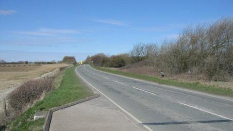 The B4265 road in Llantwit Major