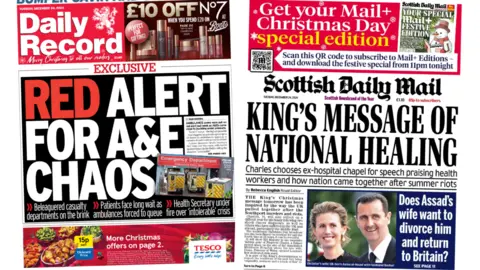 Daily Record and Scottish Daily Express front pages