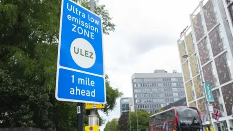 Getty Images Ulez sign on a street