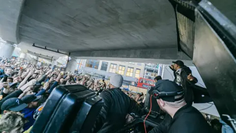 Steve Stills Skepta performing in Shoreditch