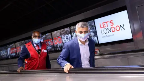 PA Media Sadiq Khan on the Tube