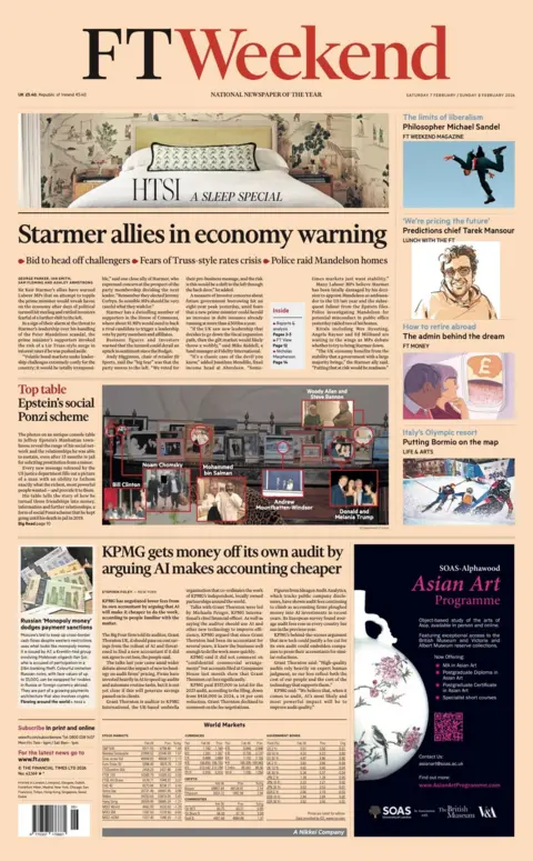  "Starmer allies in economy warning." 