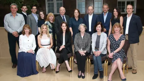 Getty Images The Downton cast at the launch for the final series in 2015