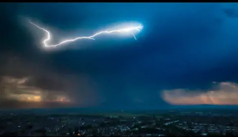 Weather Watcher/Mark Griffiths Lightening bolt over Coppenhall