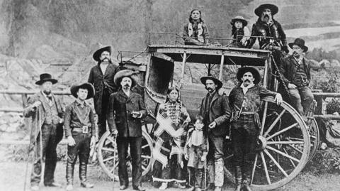 Cody's Original Wild West Show pose for a photograph
