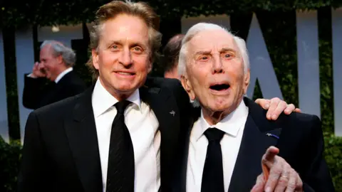 Reuters Michael and Kirk Douglas after the Oscars in 2009