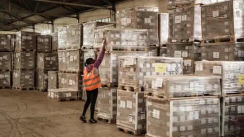 Getty Images Piles of ballot papers