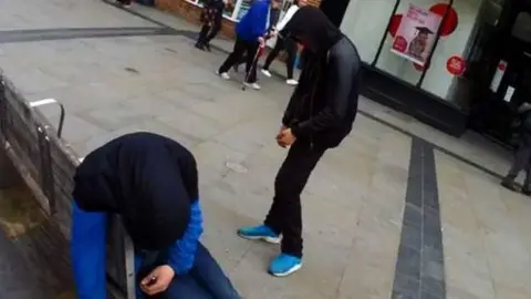 Derbyshire Police Two young men after taking synthetic cannabinoids