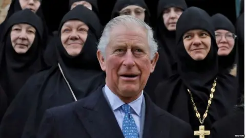 Reuters Prince Charles with nuns during a visit in Russian Orthodox Church of Mary Magdalene on the Mount of Olives in Jerusalem