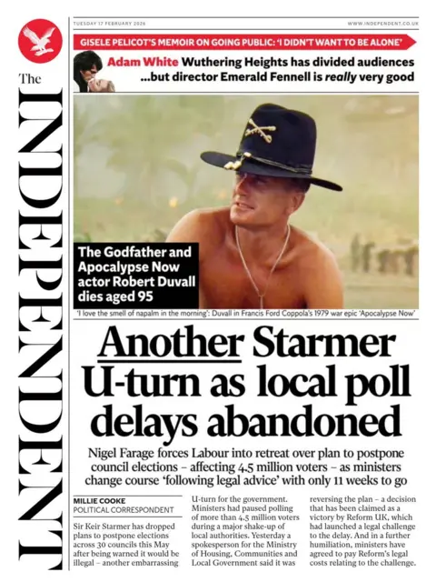 "Another Starmer U-turn as local poll delays abandoned."