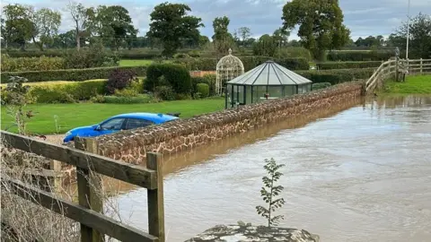 Freda Shaw High river level next to farm