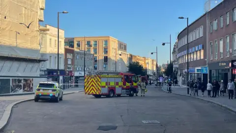 Emergency services on the street in southampton
