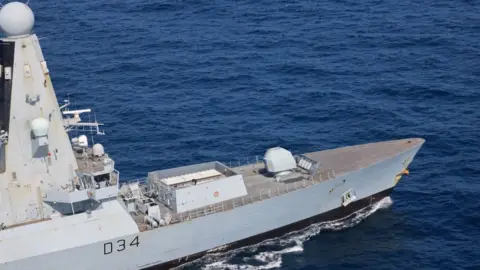 Reuters British naval ship HMS Diamond at sea