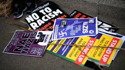 Getty Images anti racism placards