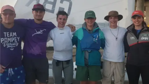 Charlie White L-R: Alex Glover, Dan Braithwaite, Harry White, Paddy Lord, Thomas White and Eleanor Smith