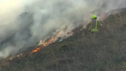 Grass fire in Machen