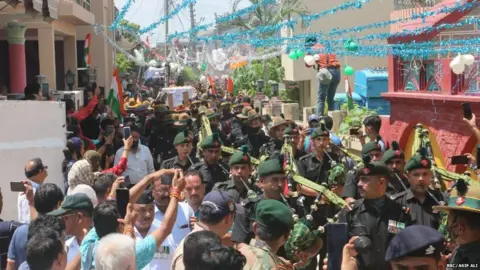 BBC/ASIF ALI Thousands gathered to pay their respect to Harbola
