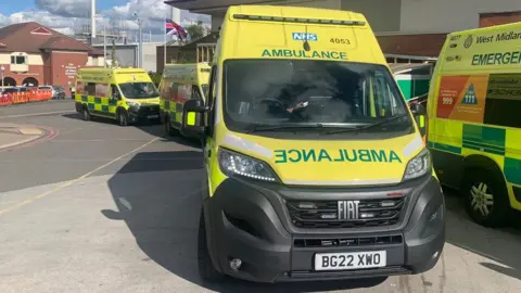 Ambulance outside Hollymoor Hub