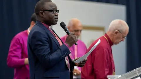 Neil Turner for The Lambeth Conference Congo's Archbishop Titre Ande addressed the Lambeth congress on Saturday, with Justin Welby also on the platform