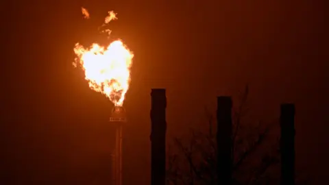 Getty Images Flare stack at ExxonMobil Fife plant