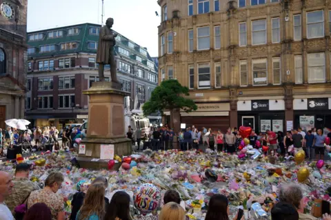 Getty Images The city of Manchester mourned bombing victims in 2017